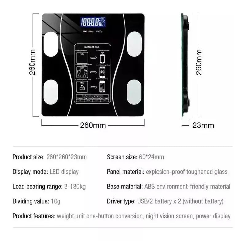 Báscula Bluetooth de Batería Recargable